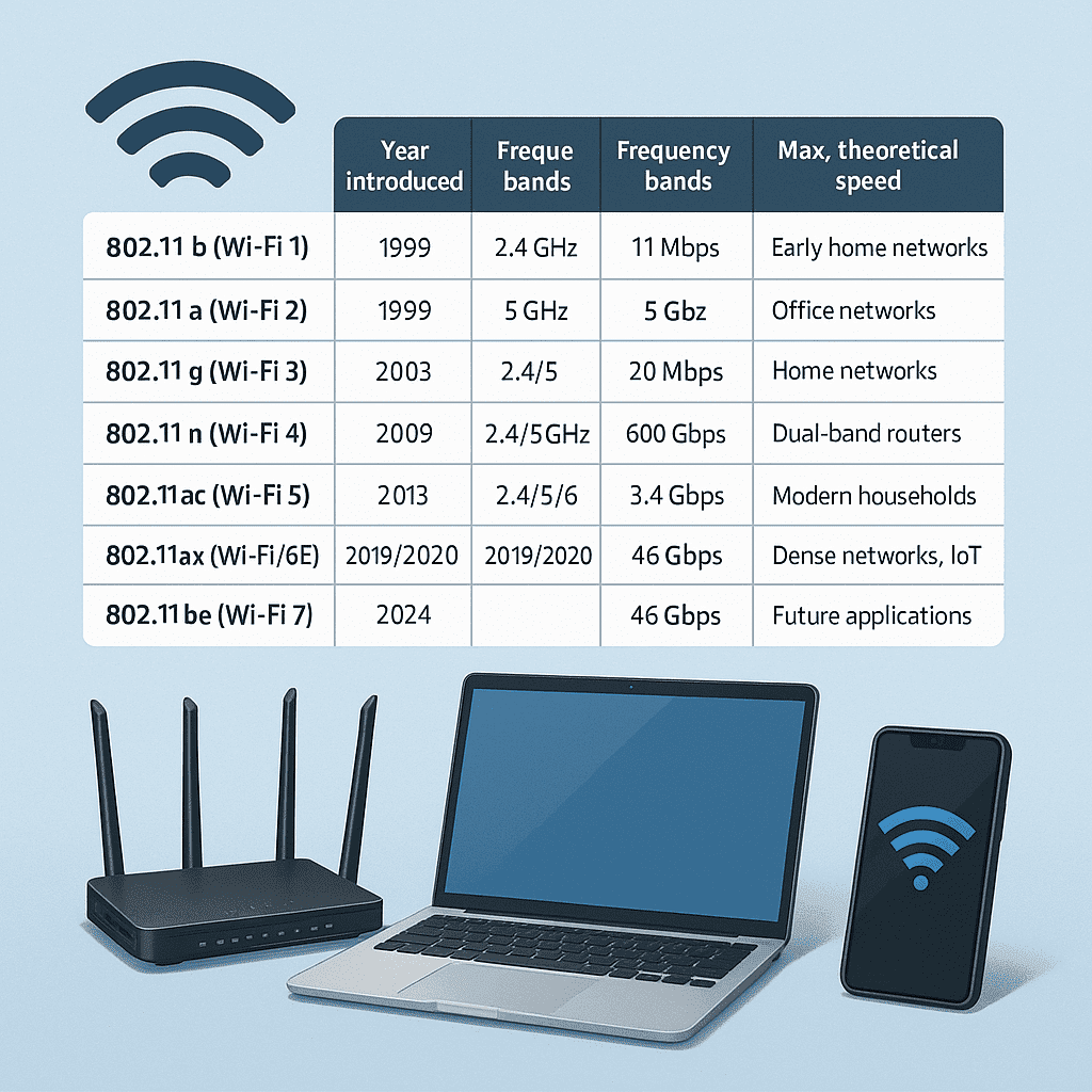 WiFi štandardy : Kompletný prehľad Wifi štandardy